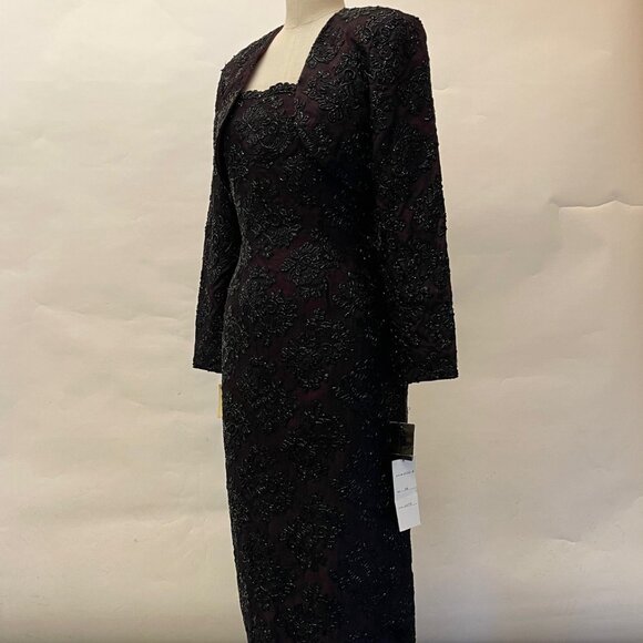Beaded Evening Gown - Carmen Marc Valvo Size 10 - Picture 1 of 6
